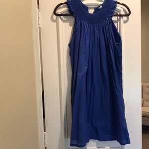 J Crew Royal Blue smocked top dress Small